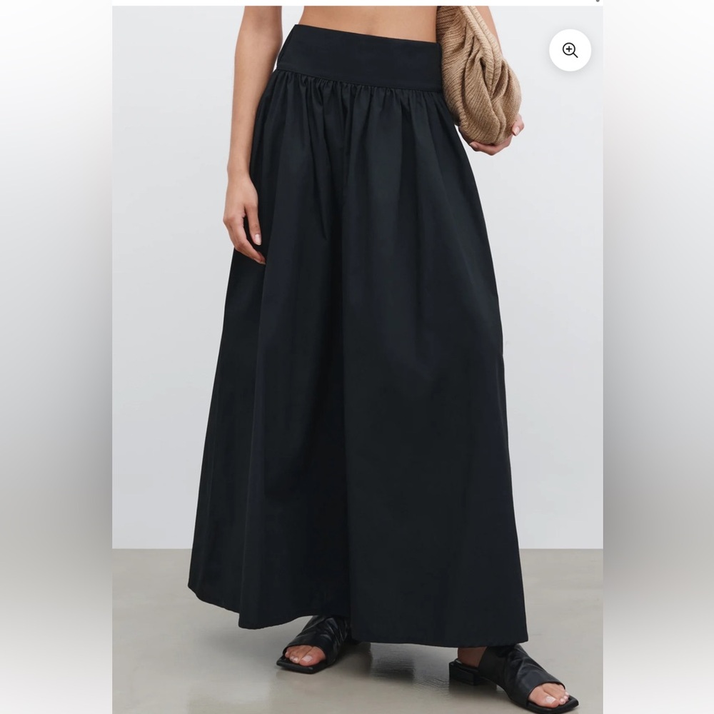 MARCELLA Black Flowy Maxi Skirt with Wide Elastic Waistband - Picture 2 of 8